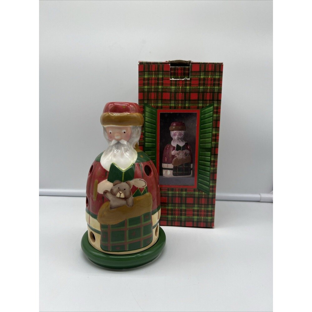Villeroy & Boch Tartan Christmas Story Candle Tea Light Holder St. Nick Nikolaus